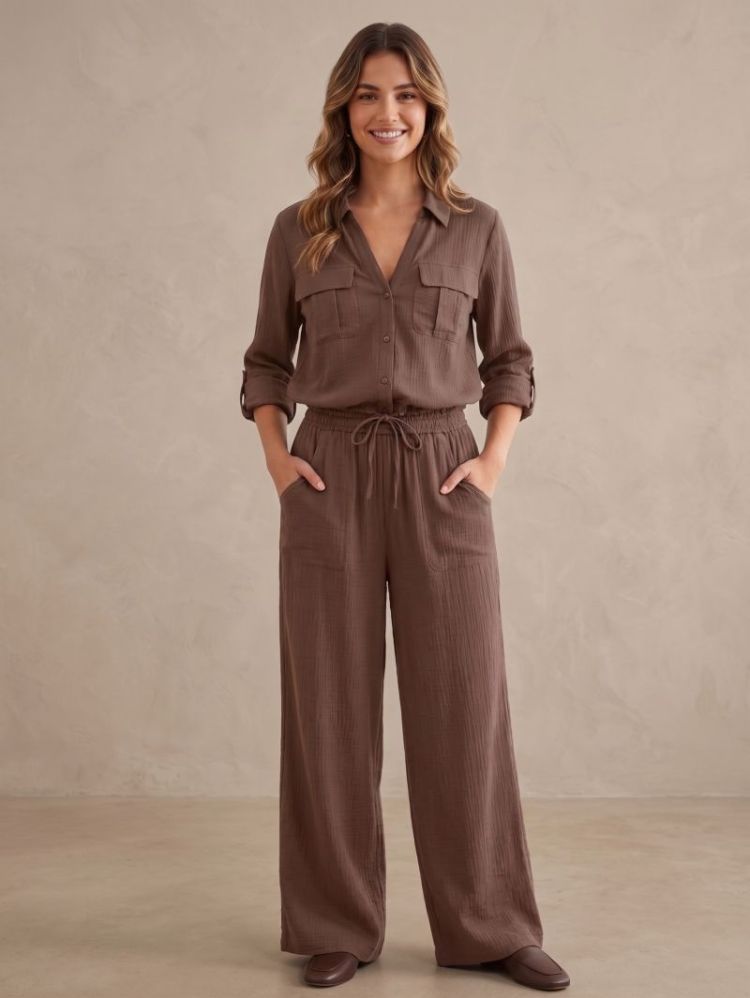Broek VERO MODA 288475 Cocoa Br