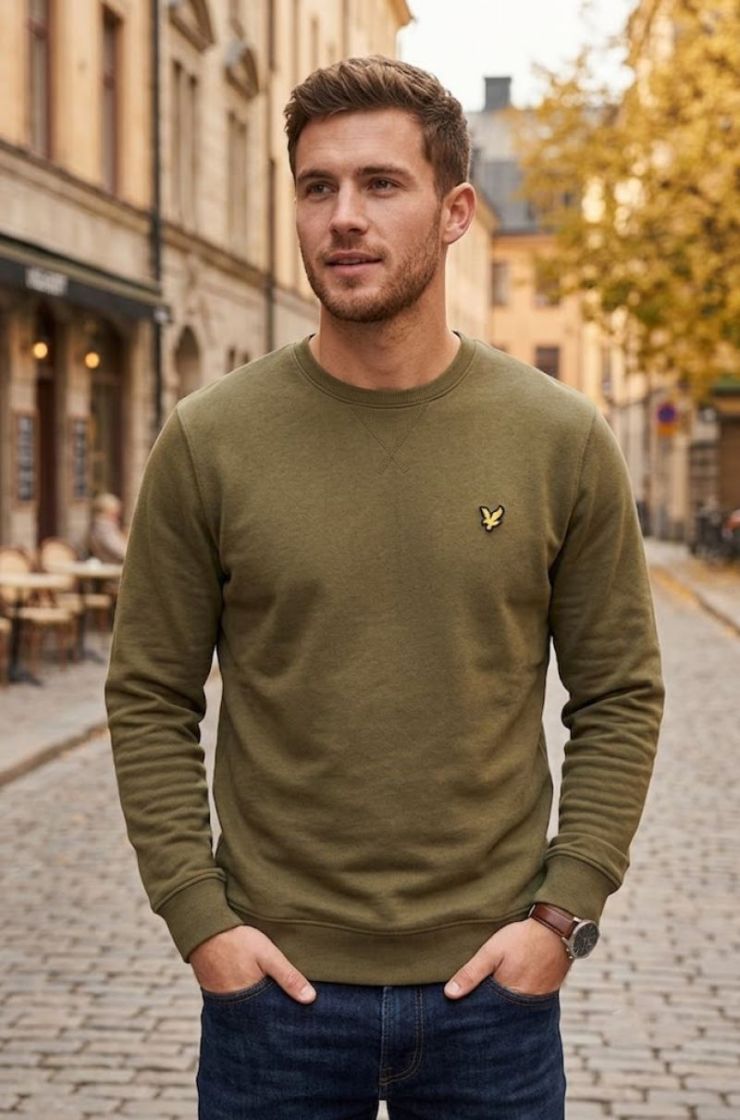 Sweater LYLE&SCOTT X569 KHAKI/ASH