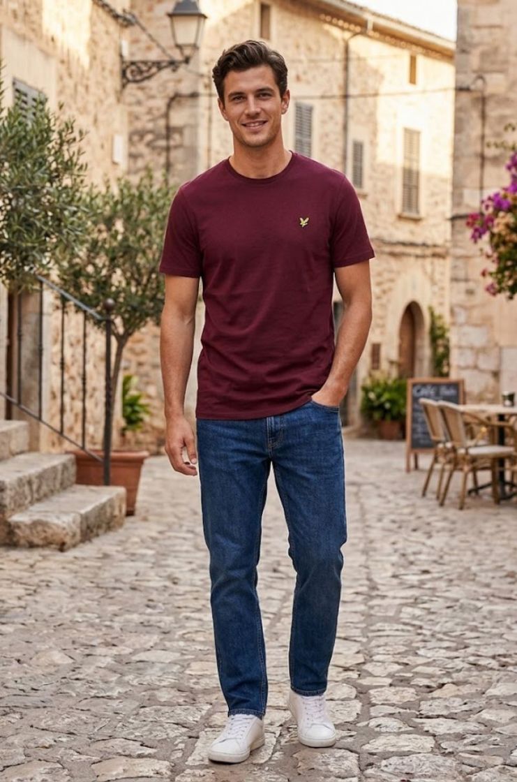 T-shirt LYLE&SCOTT Y273 OXBLOOD RE