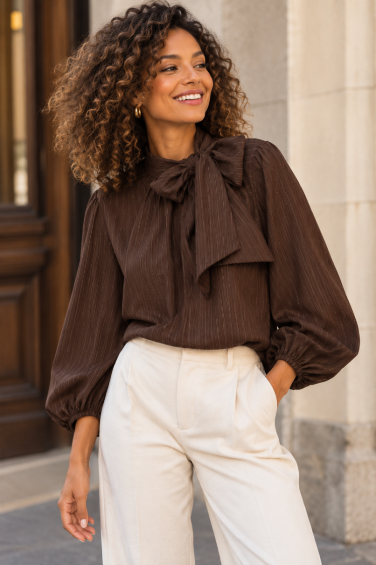 T-shirt VERO MODA 288475002 Cocoa