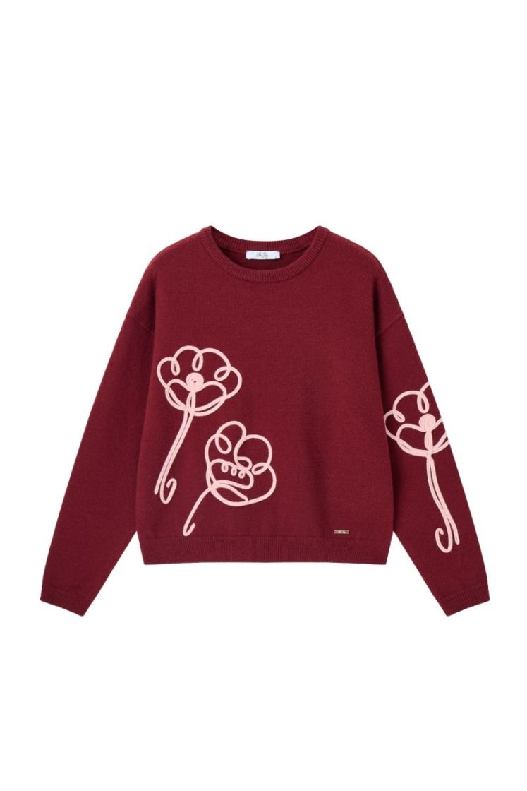 Pull VILA JOY BUR BURGUNDY