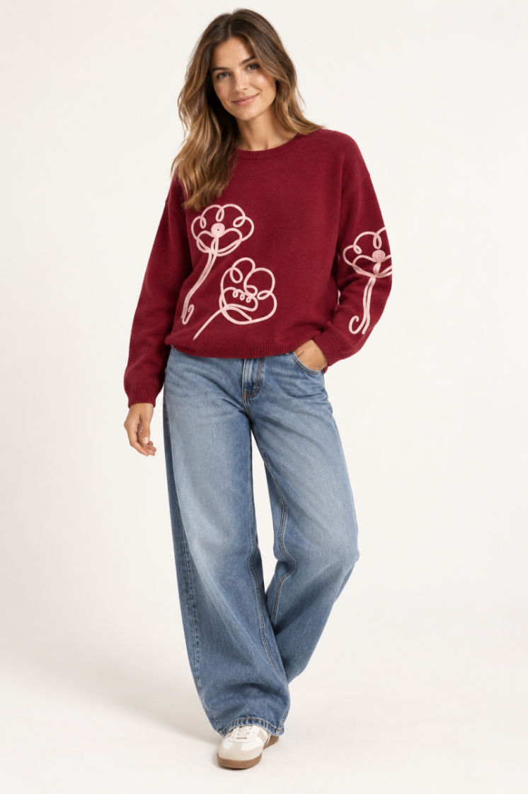 Pull VILA JOY BUR BURGUNDY