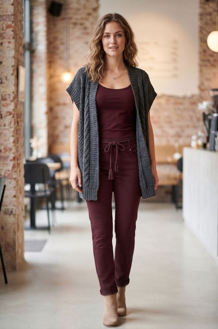 Jeansbroek RED BUTTON 344 burgundy