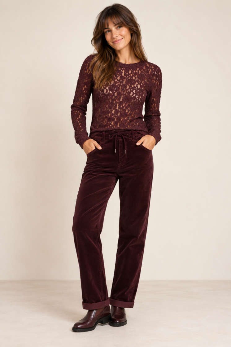 Broek RED BUTTON 344 burgundy