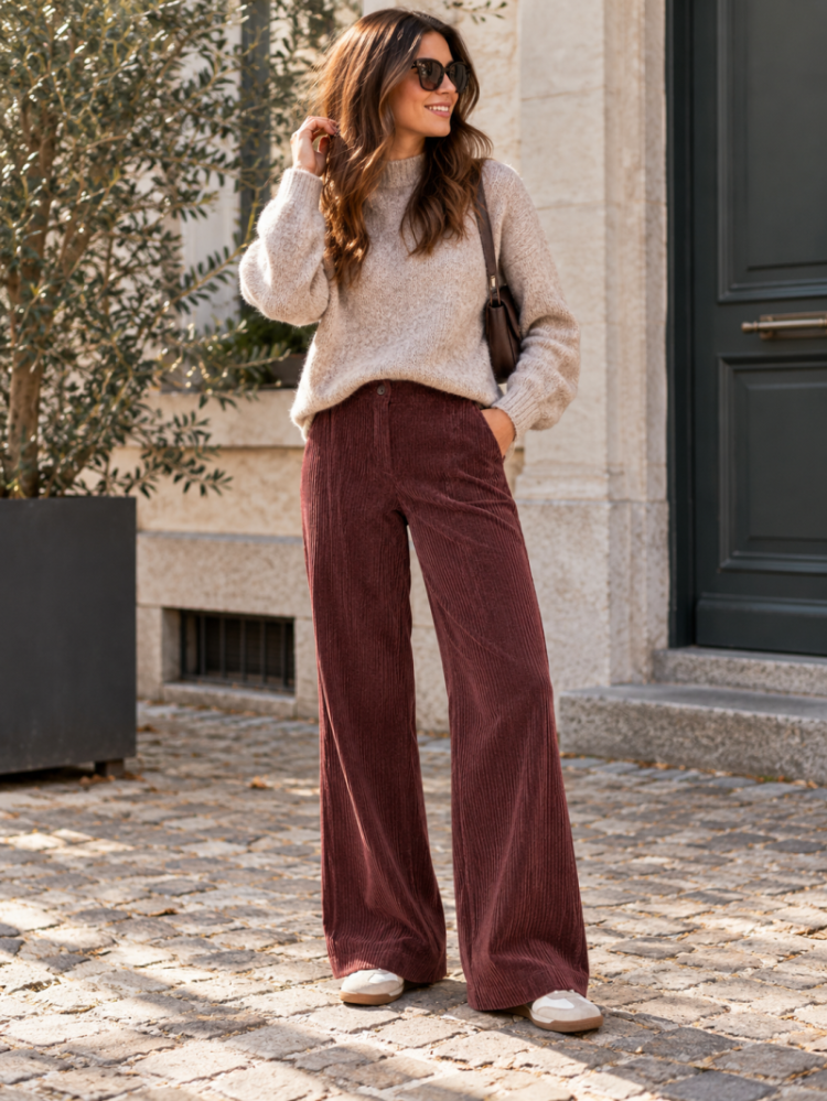 Broek DOTTS 766 BORDEAUX