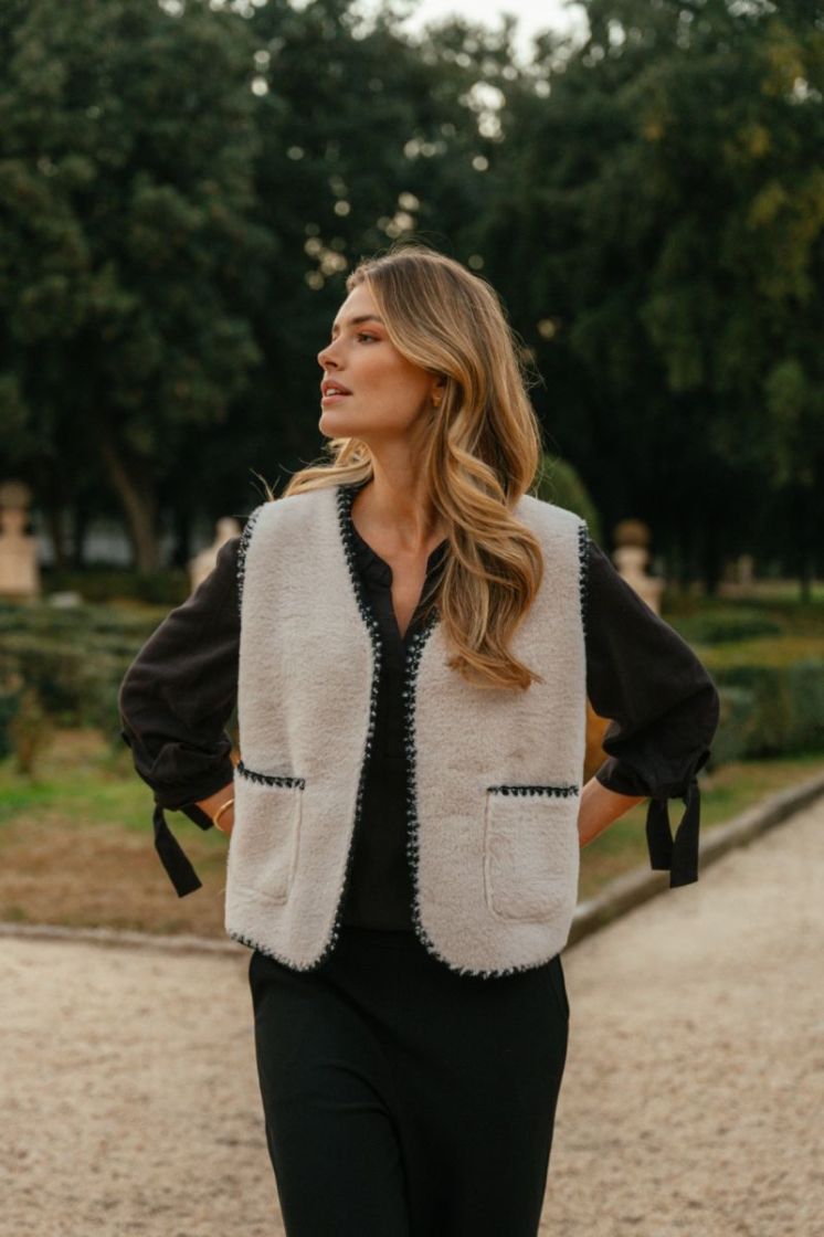 Gilet C&S THE LABEL 014001 SAND/BLA