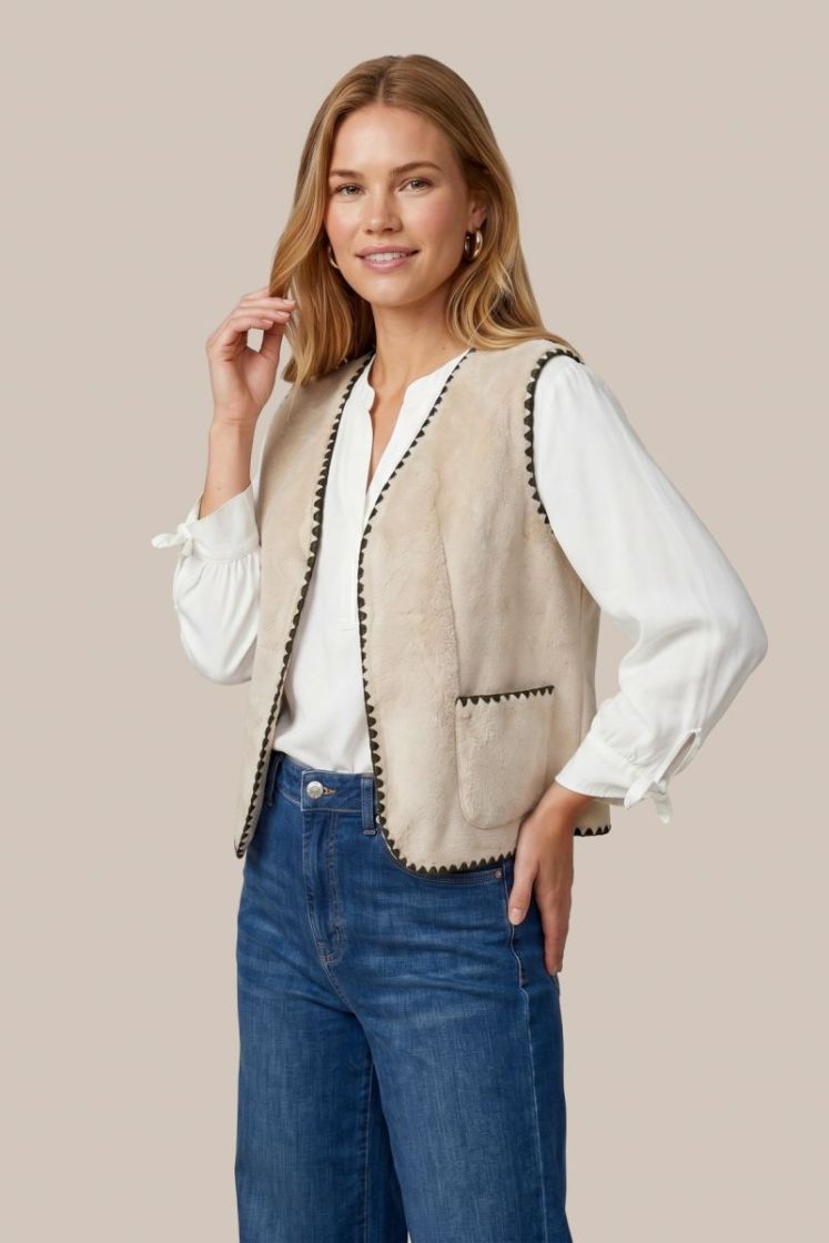 Gilet C&S THE LABEL 014001 SAND/BLA