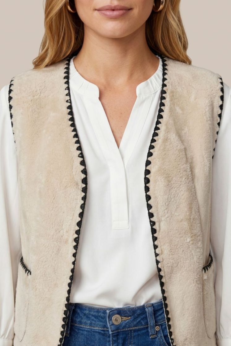 Gilet C&S THE LABEL 014001 SAND/BLA