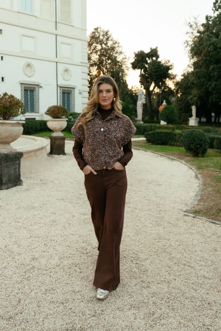 Gilet C&S THE LABEL 522999 MOCHA BR